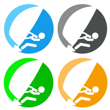Icono plano windsurf en varios colores #1