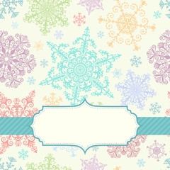 Background with multicolored snowflakes