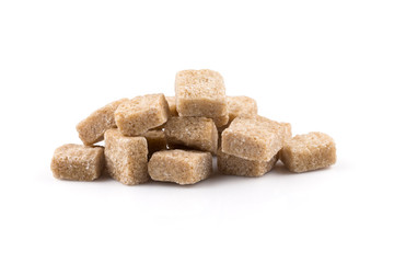 brown sugar cubes isolated