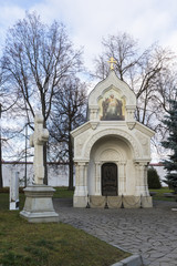 Fototapeta na wymiar The tomb of Prince Pozharsky at Spaso Efimievskom monastery in Suzdal, built 1885. Golden Ring Russia Travel