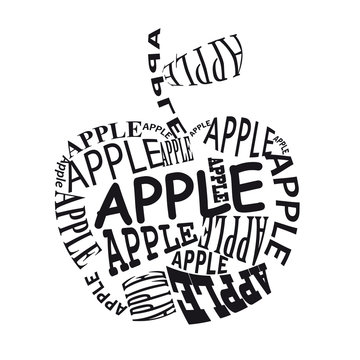 Vector art graphic illustration of an apple