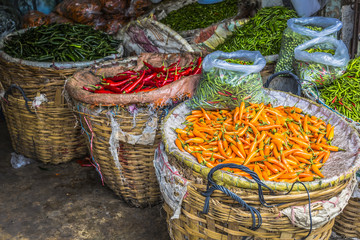 Chillies for sale at market,Thailand