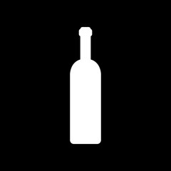The wine bottle icon. Bottle symbol. Flat