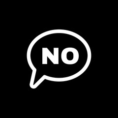 The NO speech bubble icon. No symbol. Flat