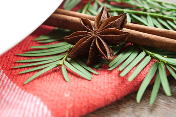 décoration de noël sur table de fête