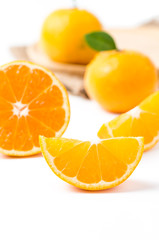 slice orange fruit isolated