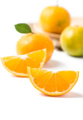 slice orange fruit isolated