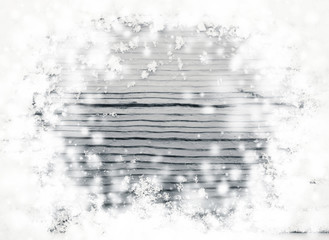 Obraz premium Wooden texture in snow 