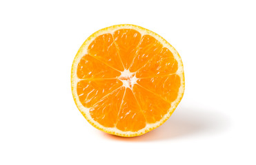 slice orange fruit isolated