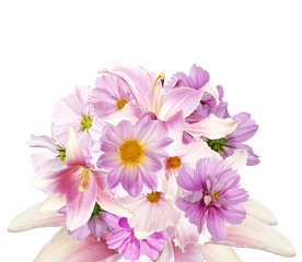 Abstract floral assorted Beautiful bouquet pink flowers  