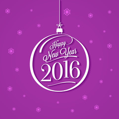 Happy New Year 2016 purple