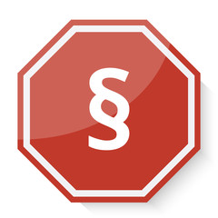 White Paragraph icon on red stop sign web app