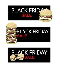 Cheese Burger on Black Friday Sale Banner