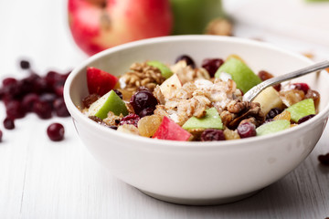 Cranberry raisins apple cereal
