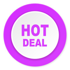hot deal violet pink circle 3d modern flat design icon on white background