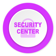 security center violet pink circle 3d modern flat design icon on white background