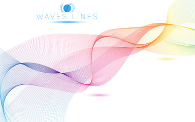colorful light waves line bright abstract pattern  vector curve - 95867754