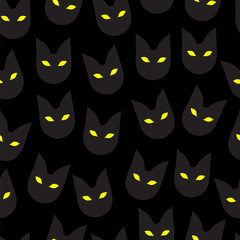 The black cats. Seamless background.