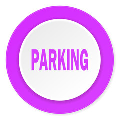 parking violet pink circle 3d modern flat design icon on white background