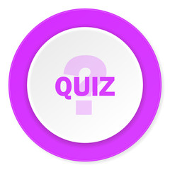 quiz violet pink circle 3d modern flat design icon on white background