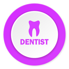 dentist violet pink circle 3d modern flat design icon on white background