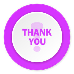 thank you violet pink circle 3d modern flat design icon on white background