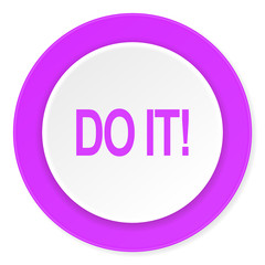 do it violet pink circle 3d modern flat design icon on white background