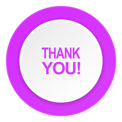 thank you violet pink circle 3d modern flat design icon on white background