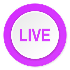 live violet pink circle 3d modern flat design icon on white background