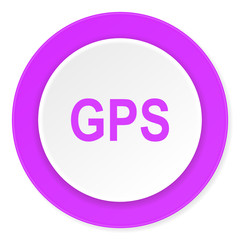 gps violet pink circle 3d modern flat design icon on white background