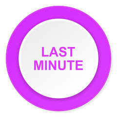 last minute violet pink circle 3d modern flat design icon on white background
