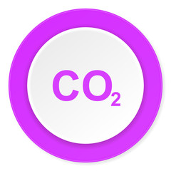 carbon dioxide violet pink circle 3d modern flat design icon on white background