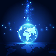 vector digital global technology concept, abstract background