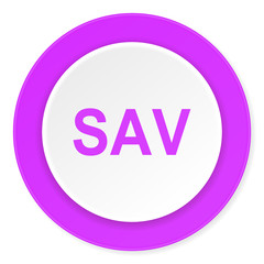 sav violet pink circle 3d modern flat design icon on white background