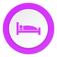 hotel violet pink circle 3d modern flat design icon on white background