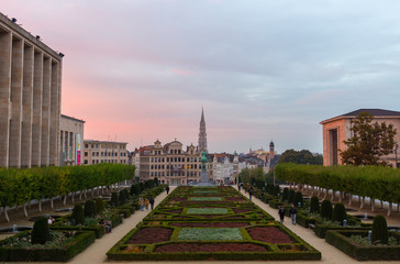 Fototapeta na wymiar Image of Monts des art in Brussels,Belgium at dusk