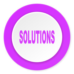 solutions violet pink circle 3d modern flat design icon on white background