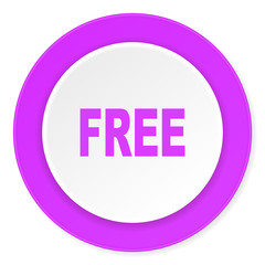 free violet pink circle 3d modern flat design icon on white background
