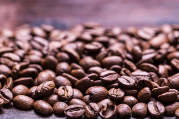 Coffee on grunge wooden background