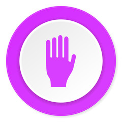 Obraz premium stop violet pink circle 3d modern flat design icon on white background