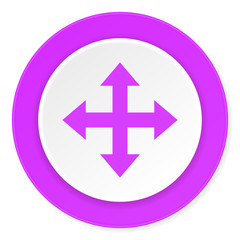 Obraz premium arrow violet pink circle 3d modern flat design icon on white background