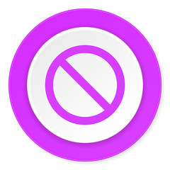 access denied violet pink circle 3d modern flat design icon on white background