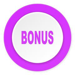 bonus violet pink circle 3d modern flat design icon on white background