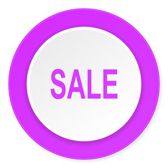 sale violet pink circle 3d modern flat design icon on white background