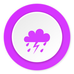 storm violet pink circle 3d modern flat design icon on white background