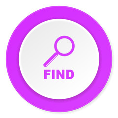 find violet pink circle 3d modern flat design icon on white background