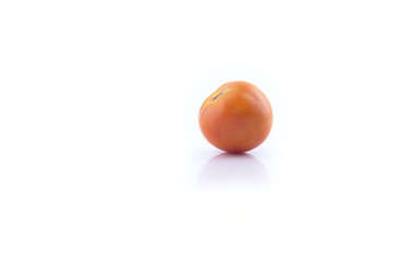 vine tomatoes on white background.