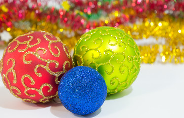 Christmas and New Year, the colored balls