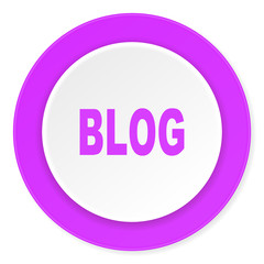 blog violet pink circle 3d modern flat design icon on white background