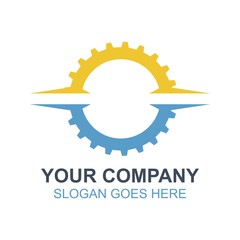 Fototapeta premium Industrial Gear Vector Icon Logo Design